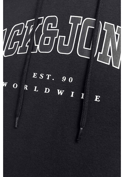 Jack & Jones Jjecaleb Varsıty Sweat Ho Siyah Erkek Sweatshirt 000000000101992600 Siyah