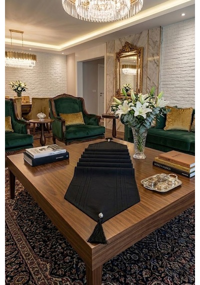 Çizgili Tek Runner, Colber Tek Runner 40x140cm Siyah Diğer