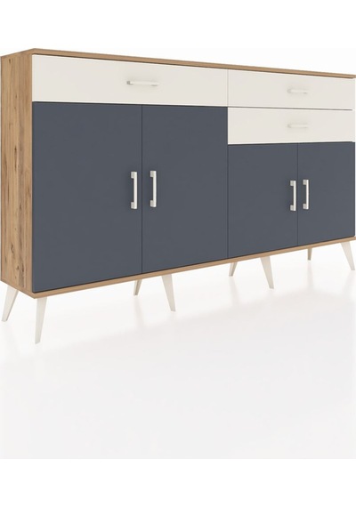 Arges Konsol 2 Raflı 3 Çekmeceli 4 Kapaklı 176x30x99 Çam-antrasit Çam-antrasit/aytaşı Arges Konsol 2 Raflı 3 Çekmeceli 4 Kapaklı 176x30x99 Çam-antrasit Çam-antrasit/aytaşı