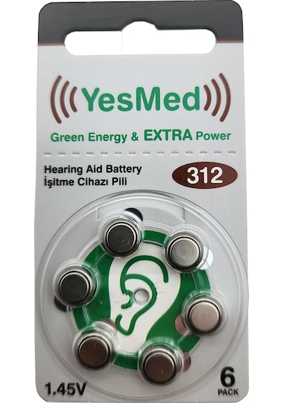 Yesmed Extra Power 312 No Kulaklık Pili 1 Paket 6 Adet Pil
