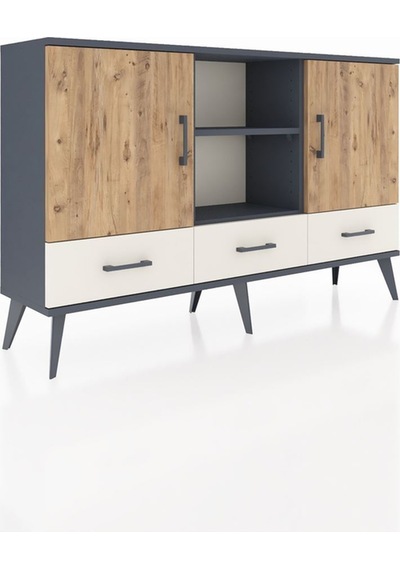 Arges Konsol 6 Raflı 3 Çekmeceli 3 Kapaklı 132x30x83 Antrasit-çam/aytaşı Çam/aytaşı Arges Konsol 6 Raflı 3 Çekmeceli 3 Kapaklı 132x30x83 Antrasit-çam/aytaşı Çam/aytaşı