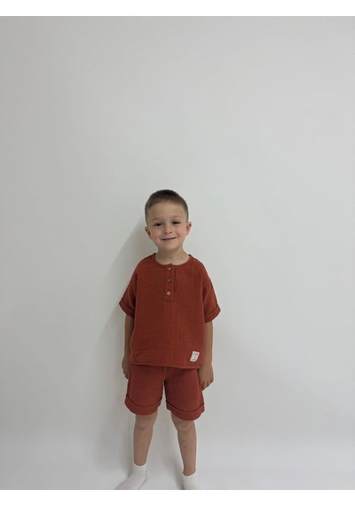 Oliven The Kid Oliventhekid Müslin Unisex Çocuk Takım Kiremit Kiremit