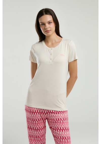 Arnetta Kadın Krem Pijama Takımı Ar3249-s-v1 Krem