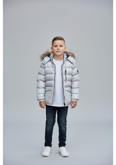 Benitto Kids Erkek Çocuk Şişme Mont 51334 Gri