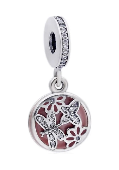 Nur Silver Pembe Sallantılı Gümüş Charm Nur-bl00235