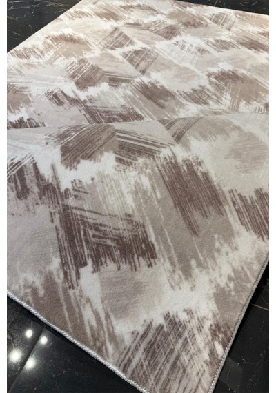 Villadia Home Textile Kaymaz Taban Modern Desen Halı Yolluk Leke Tutmaz Kolay Temizlenir Koridor Salon Yatak Mutfak Odası Vd4043kahve Kahve