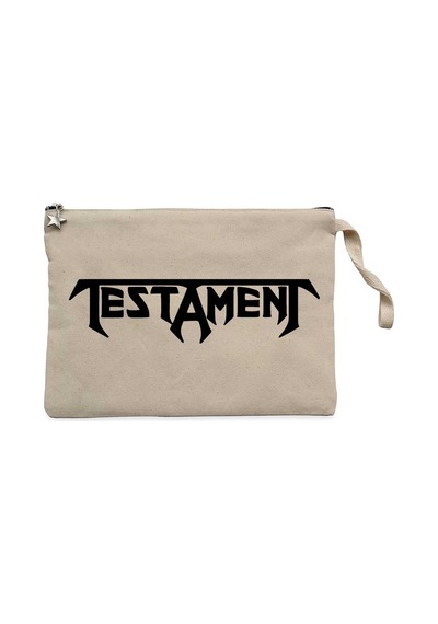Testament Logo Text Krem Clutch Astarlı Cüzdan / El Çantası