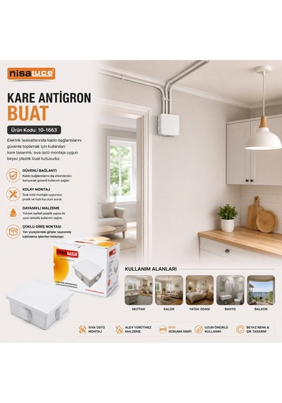 Nisaluce E1406 Kare Buat - Ip40 Antigron- 30'li Paket Diğer
