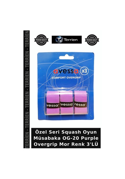 Özel Üretim Og-20 Purple Overgrip Mor Renk 3'lü Kavrama Kadın Renkli