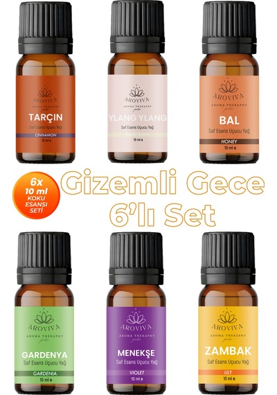 Gizemli Gece 6'lı Set Oda Kokusu Esansı - Romantik & Tutkulu 6x10ml Karışık