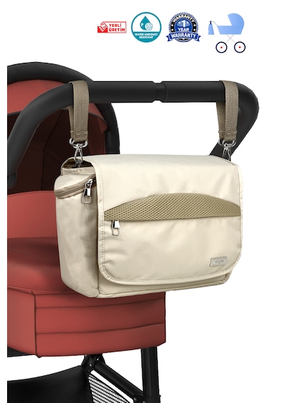 Stylo Stroller Bag Bebek Arabası ve Omuz Çantası X Pro Termos Bölümlü Bej