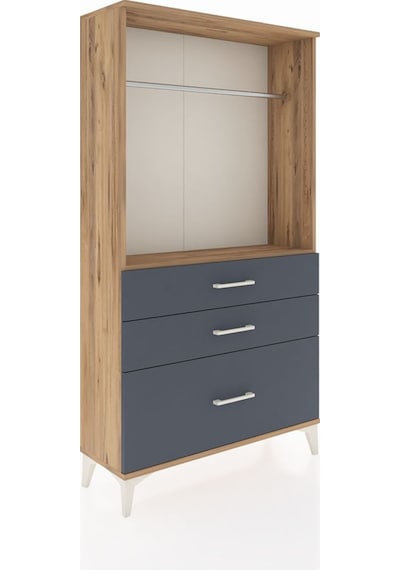 Arges Dolap Tek Raflı 3 Çekmeceli Tek Askılı 88x30x163 Çam-an... Çam