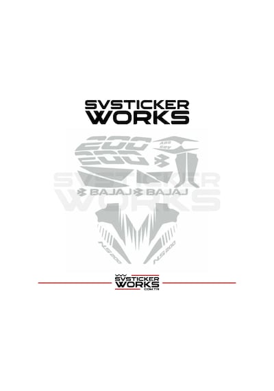 Bajaj Ns200 Sticker Set Takım 16+ Parça Ürün Renk Gri