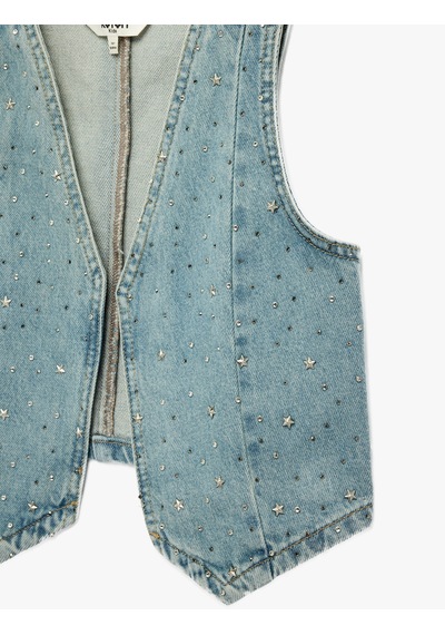 Koton Yıldız Detaylı Pamuklu Kolsuz V Yaka Denim Yelek Lıght Indıgo 6skg20004ad Açık Mavi Koton Yıldız Detaylı Pamuklu Kolsuz V Yaka Denim Yelek Lıght Indıgo 6skg20004ad Açık Mavi