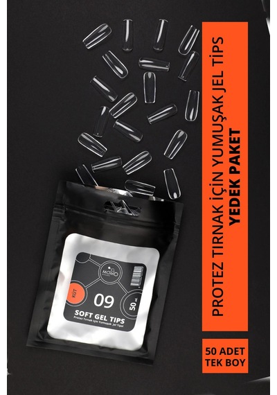 Momo Professional Soft Gel Tips Küt No:08 Tek Boy 50 Li Yedek Paket