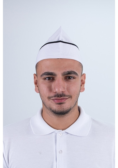 Chef Bone Kep Aşçı Şef Şapkası Beyaz Siyah Biyeli Çok Renkli