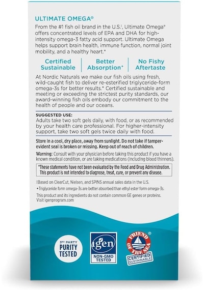 Nordic Naturals Ultimate Omega, Lemon Flavor - 90 Soft Gels - 1280 Mg Ome.ga-3 Usa Menşeii Dmmedicineden