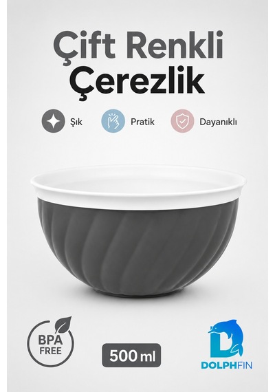Çift Renkli Çerezlik 500 Ml Bpa Free Sunum Kasesi çok renkli
