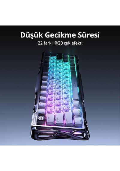 Gravastar Mercury V60 Pro Hall Effect Manyetik Switch Gaming Klavye, Hot-swappable, Rapid Trigger, 8