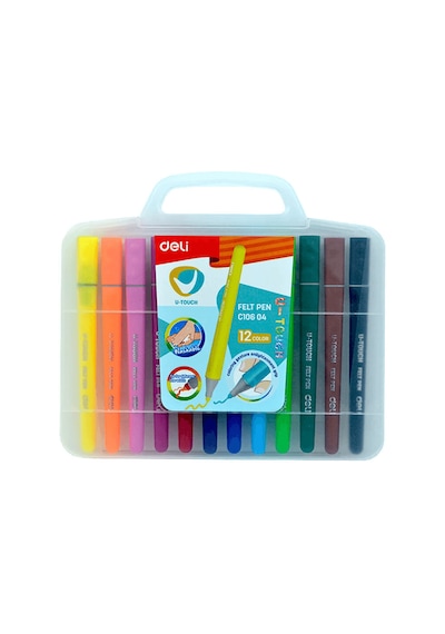 Deli U Touch Keçeli Kalem Çantalı 12 Renk