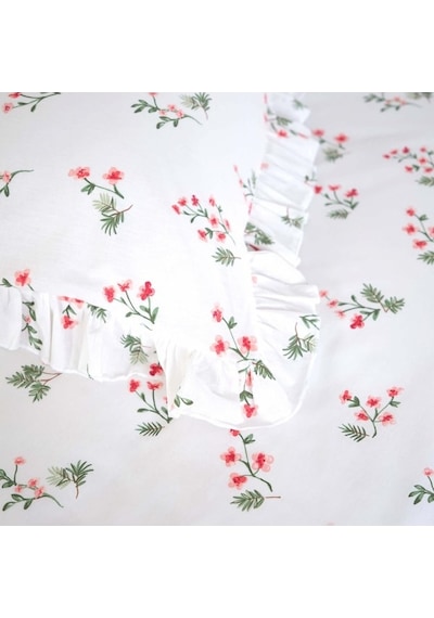 Karaca Home Silvie Kırmızı %100 Pamuk Fırfırlı Çift Kişilik Nevresim Takımı