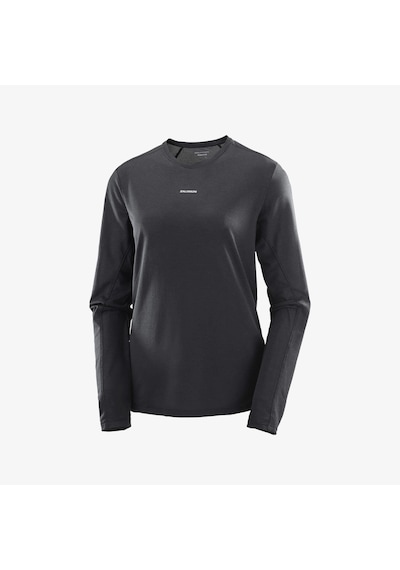Salomon Shakeout Core Ls Kadın Koşu Tişört Deep Black Lc2426100 Siyah