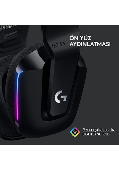 G733 Lıghtspeed Kablosuz Kulak Üstü Oyuncu Kulaklığı, Lıghtsync Rgb, Blue Voice Mikrofon, Askılı Kafa Bandı, Pro