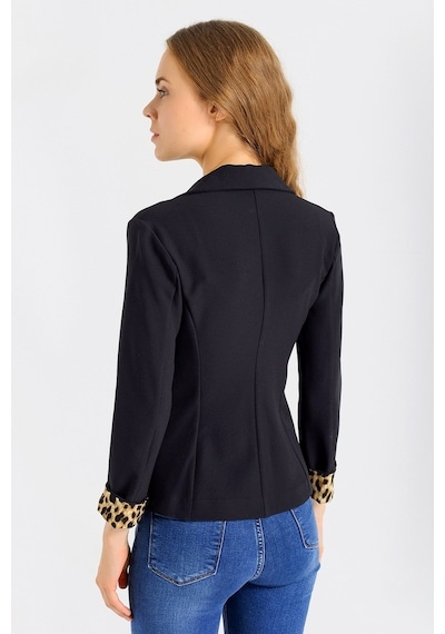 Jument Yakalı Flato Cepli Kolu Duble Uzun Kol Ofis Şık Blazer Kumaş Ceke (429922571)