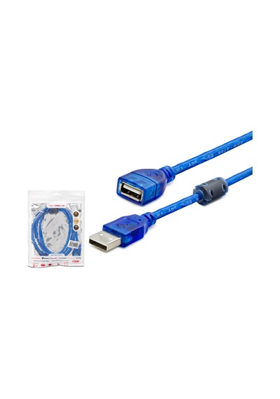 Usb Uzatma Kablosu 3 M - Şeffaf Mavi Hdx7535 Diğer