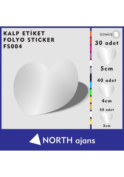 Kalp Folyo Duvar Sticklerı Gümüş