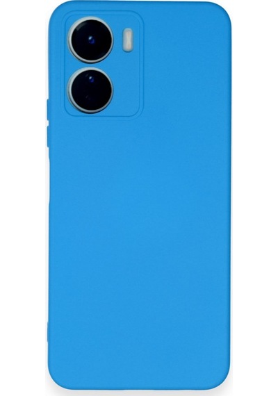 Vivo Y16 İçi Kadife Kaplı Esnek Silikon Kapak Ryc/ Nano Lansman Mavi