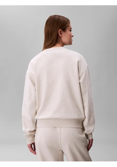 Calvin Klein Ls Embossed Monologo, P4p, Xxs Krem Kadın Sweatshirt
