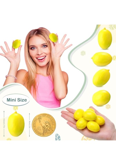 Yapay Limon 20li Paket Yapay Meyve Küçük Boy Sarı