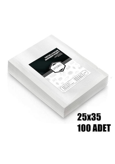 Vı'orıo 25x35 Tırtıklı Vakum Makinesi Poşeti 100 Adet