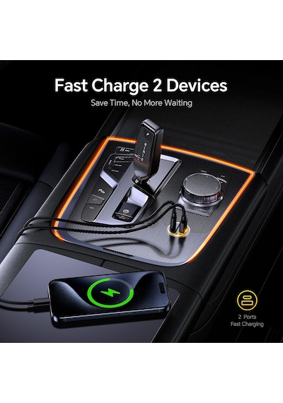 Aohi Superauto Araç İçi Şarjı, 2 Portlu Pd 45w Type-c Ve Usb-a Gi