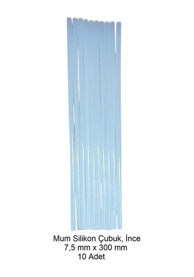 Silikon Mum Çubuk, İnce 7,5 X 300 Mm 10 Adet