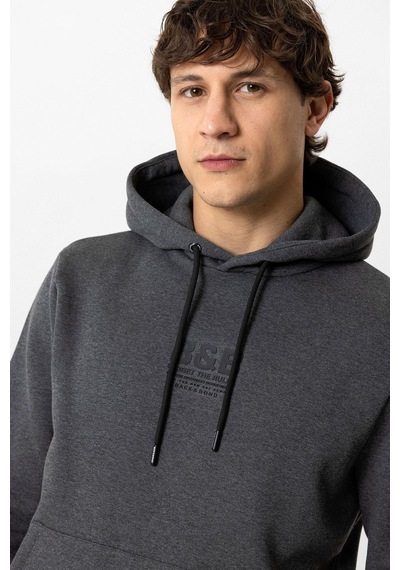 Backandbond Antrasit Regular Fit Pamuklu Kapüşonlu Sweatshirt