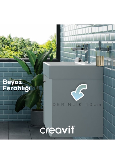 Creavit Font Lavabo Dolabı 50 Cm Beyaz