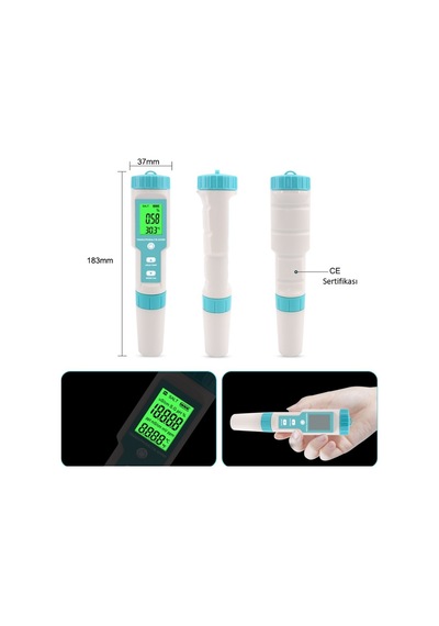 7in1 PH/TDS/EC/ORP/Deniz Suyu Ağırlık/Tuzluluk/Sıcaklık PH Ölçer