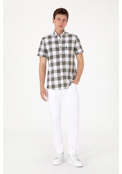 U.s. Polo Assn. Erkek Vizon Gömlek Kısa Kollu 50299813-vr052 Vizon
