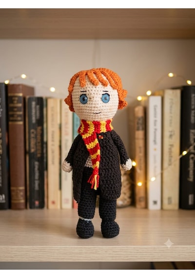 Ron Amigurumi Örgü Oyuncak - Film Karakteri Hediyelik Figür 21 Cm