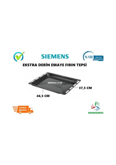 Siemens Uyumlu Ekstra Derin Emaye Firin Tepsi 46,5 X 37,5 Cm - 417747386