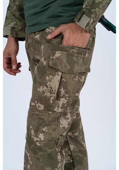 Combat Tactical Pantolon Komando Softshell Kamuflaj - 508-673-piyade Çok Renkli