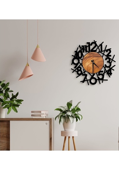 Bk Gift Dekoratif 45Cm Ahşap Duvar Saati-151
