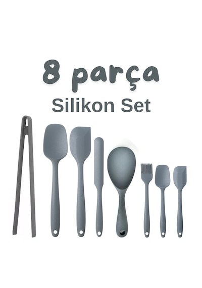 8 Parça Takım Yanmaz Yapışmaz Mutfak Pasta Silikon Yumurta Fırças