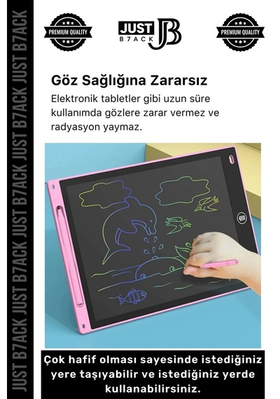 Yazıtableti 12 Inc Lcd Ekran Kalemli Dijital Çizim Tableti Yazı Tahtası Boyama Resim Akıllı Tablet Çok Renkli
