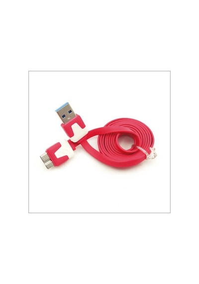 Wozlo Micro USB 3.0 Yassı Harddisk Data Kablosu Kırmızı 1 M