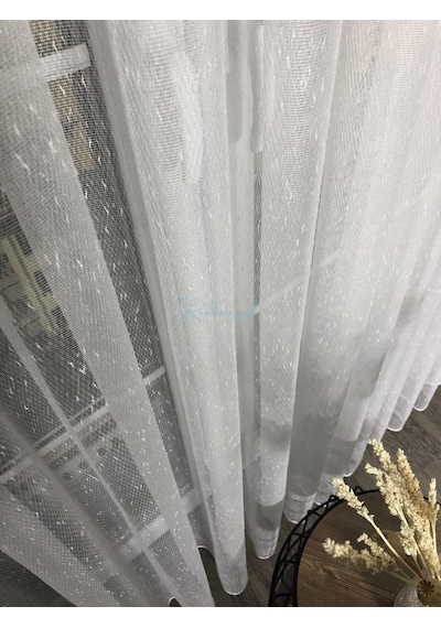 Tül Perde Brillant Kar Yağdı Etek Kurşun Sarım Düz Tül Sarı Tül Perde Brillant Kar Yağdı Etek Kurşun Sarım Düz Tül Sarı