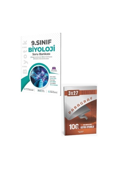Biyotik 2027 9. Sınıf Biyoloji Soru Bankası Çözümlü+ Anla Kazan Paragraf