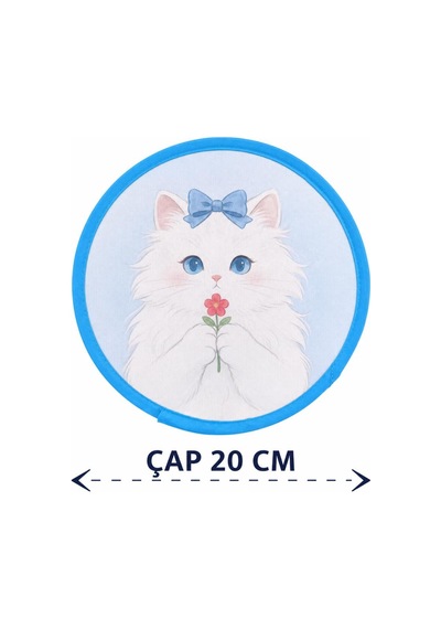 Katlanabilir Mini Yelpaze Kedi Desenli Taşınabilir Cep Yelpazesi, Çantalı Yazlık El Yelpazesi, Hafif Ve Pratik
